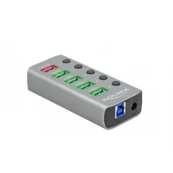 Delock 63263 hub di interfaccia usb 3.2 gen 1 (3.1 gen 1) type-b 5000 mbit/s grigio