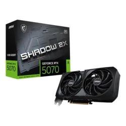 Msi vga geforce rtx 5070, rtx 5070 12g shadow 2x oc bulk, 12 gb gddr7, hdmi/dp*3, atx, dual fan, no
