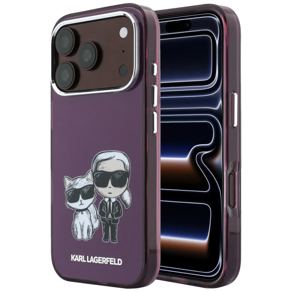 Custodia MagSafe per Apple iPhone 18 Pro / 17 Pro, Karl Lagerfeld, IML KC Bodies Sketch Print, Vinaccia — 1