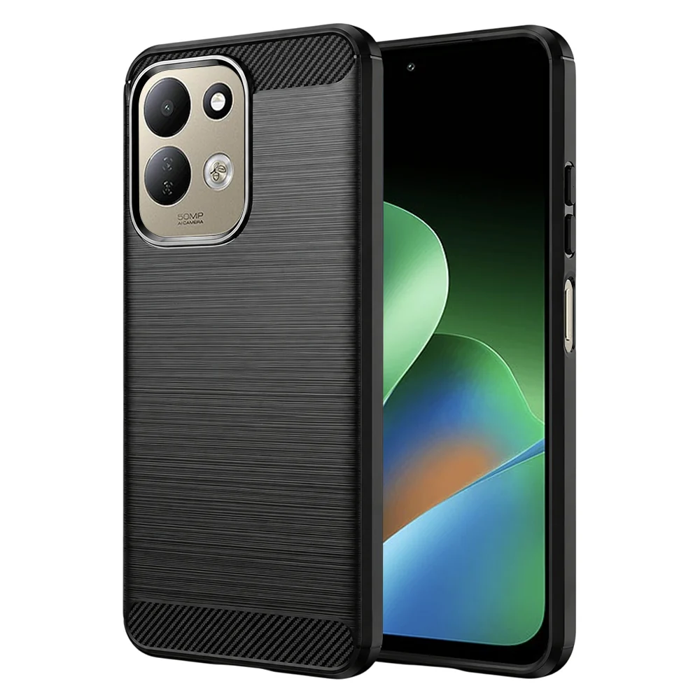 Custodia per Xiaomi Redmi 17 5G / 17 4G, Techsuit, Carbonio, Nera — 1