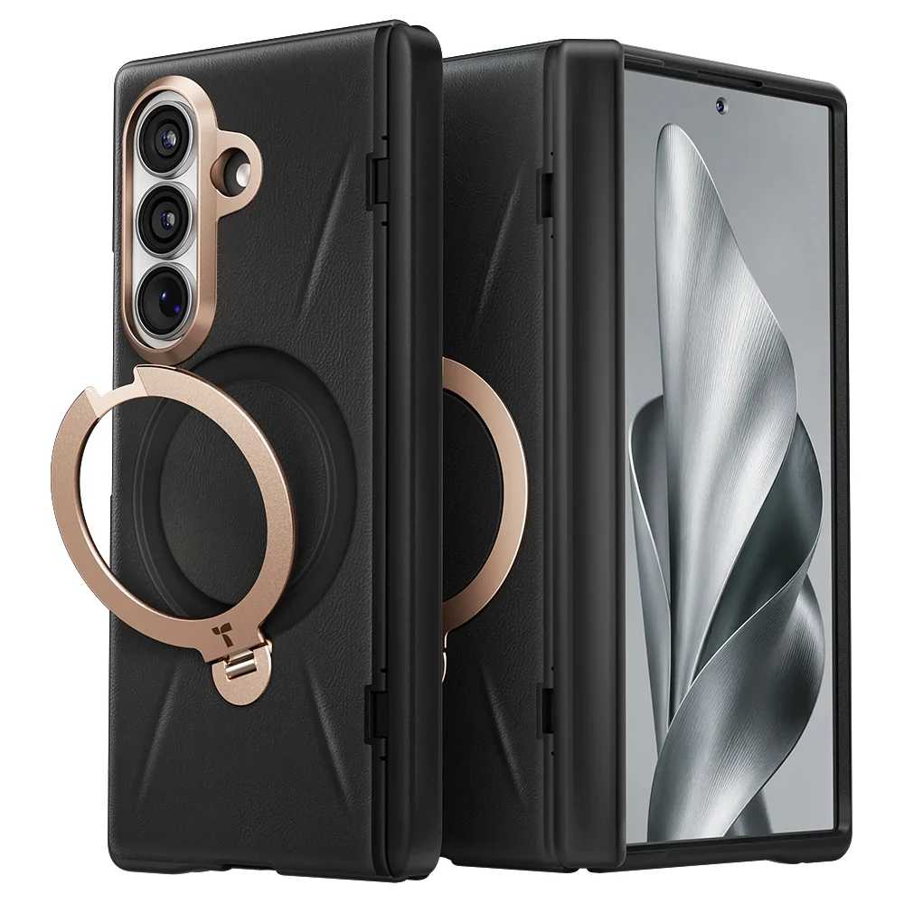 Custodia MagSafe per Samsung Galaxy Z Fold8 Ultra F976, Torras, QPRO Leather, Nera — 1