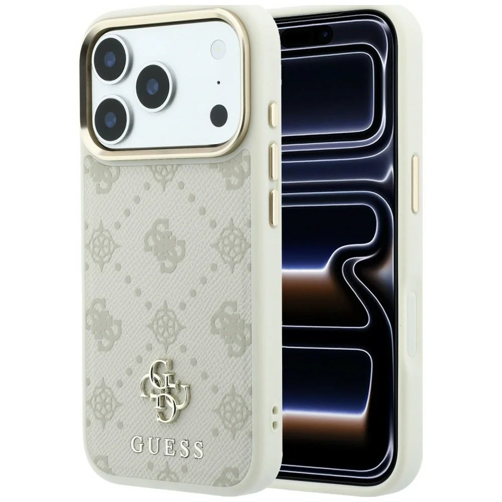 Custodia MagSafe per Apple iPhone 18 Pro / 17 Pro, Guess, Peony 4G Small Logo, Beige — 1