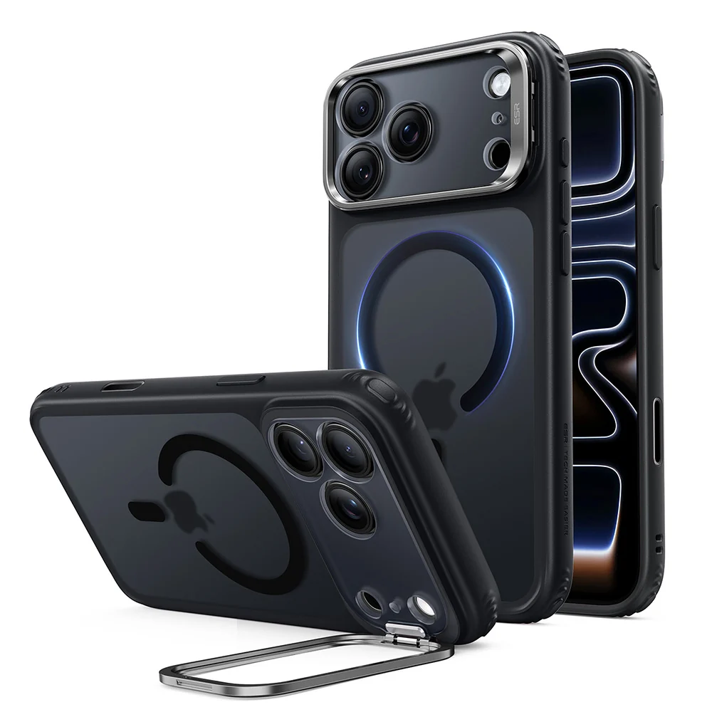 Custodia MagSafe per Apple iPhone 18 Pro / 17 Pro, ESR, Classic Hybrid Kickstand, Nero Satinato — 1