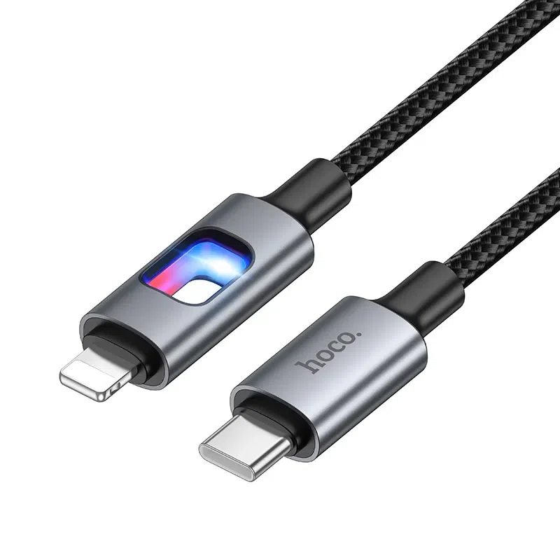 Cavo Dati e Ricarica USB-C - Lightning HOCO U144 Led, 27W, 1,2m, Nero — 1