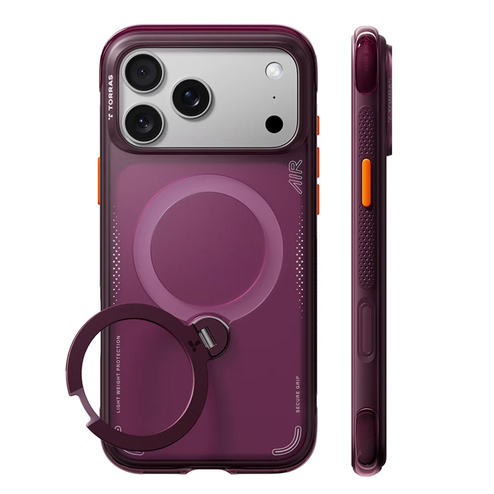 Custodia MagSafe per Apple iPhone 18 Pro / 17 Pro, Torras, Ostand Q3 Air, Viola — 1