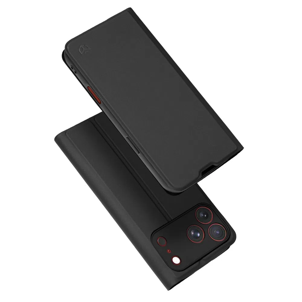 Custodia per Apple iPhone 18 Pro Max / 17 Pro Max, Techsuit, Magskin Book, Nera — 1