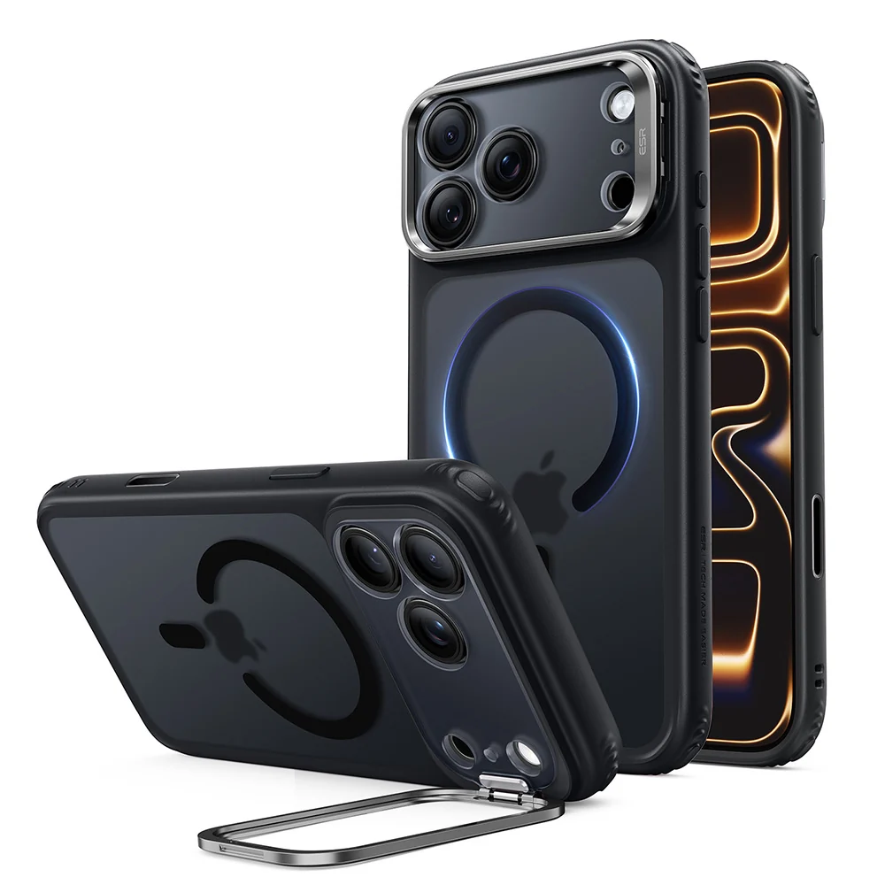 Custodia MagSafe per Apple iPhone 18 Pro Max / 17 Pro Max, ESR, Classic Hybrid Kickstand, Nera Satinata — 1