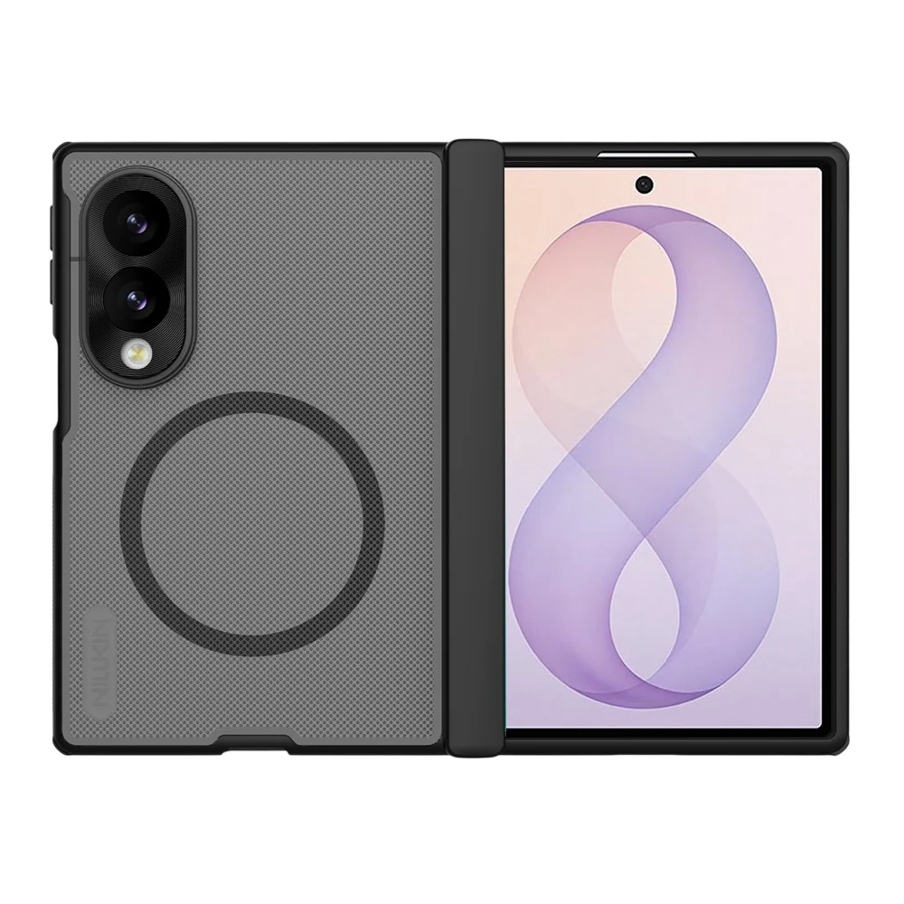 Custodia MagSafe per Samsung Galaxy Z Fold8 F971, Nillkin, Super Frosted Shield, Nero Trasparente — 1