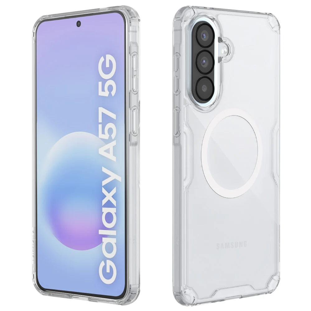 Custodia MagSafe per Samsung Galaxy A57 5G, Nillkin, Nature Pro, Bianca — 1