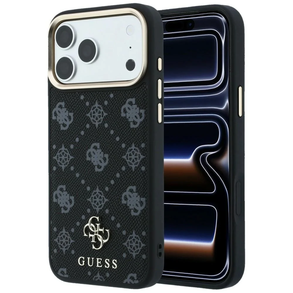 Custodia MagSafe per Apple iPhone 18 Pro Max / 17 Pro Max, Guess, Peony 4G Small Logo, Nera — 1