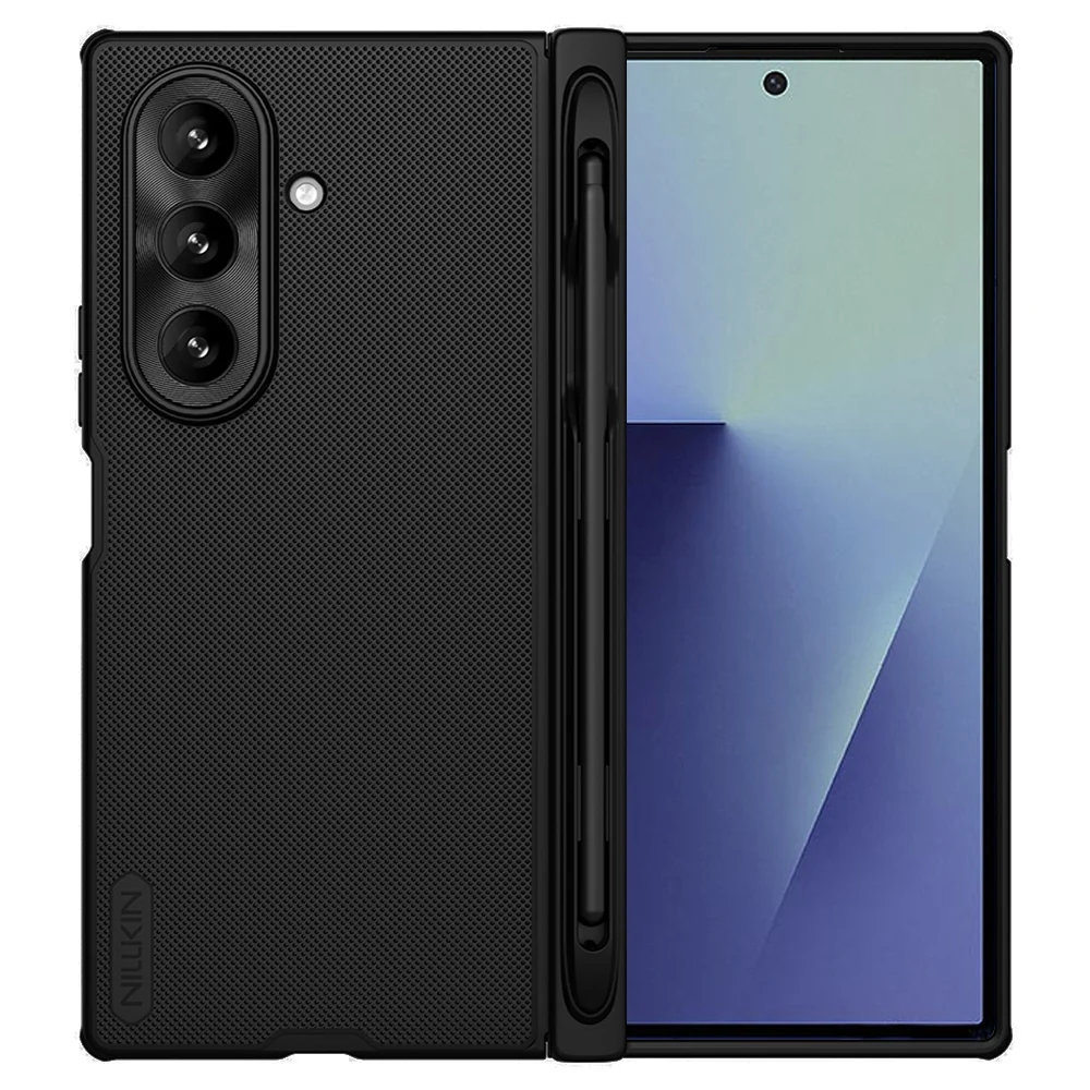 Custodia per Samsung Galaxy Z Fold7 F966, Nillkin, Super Frosted Shield con supporto per penna, Nera — 1