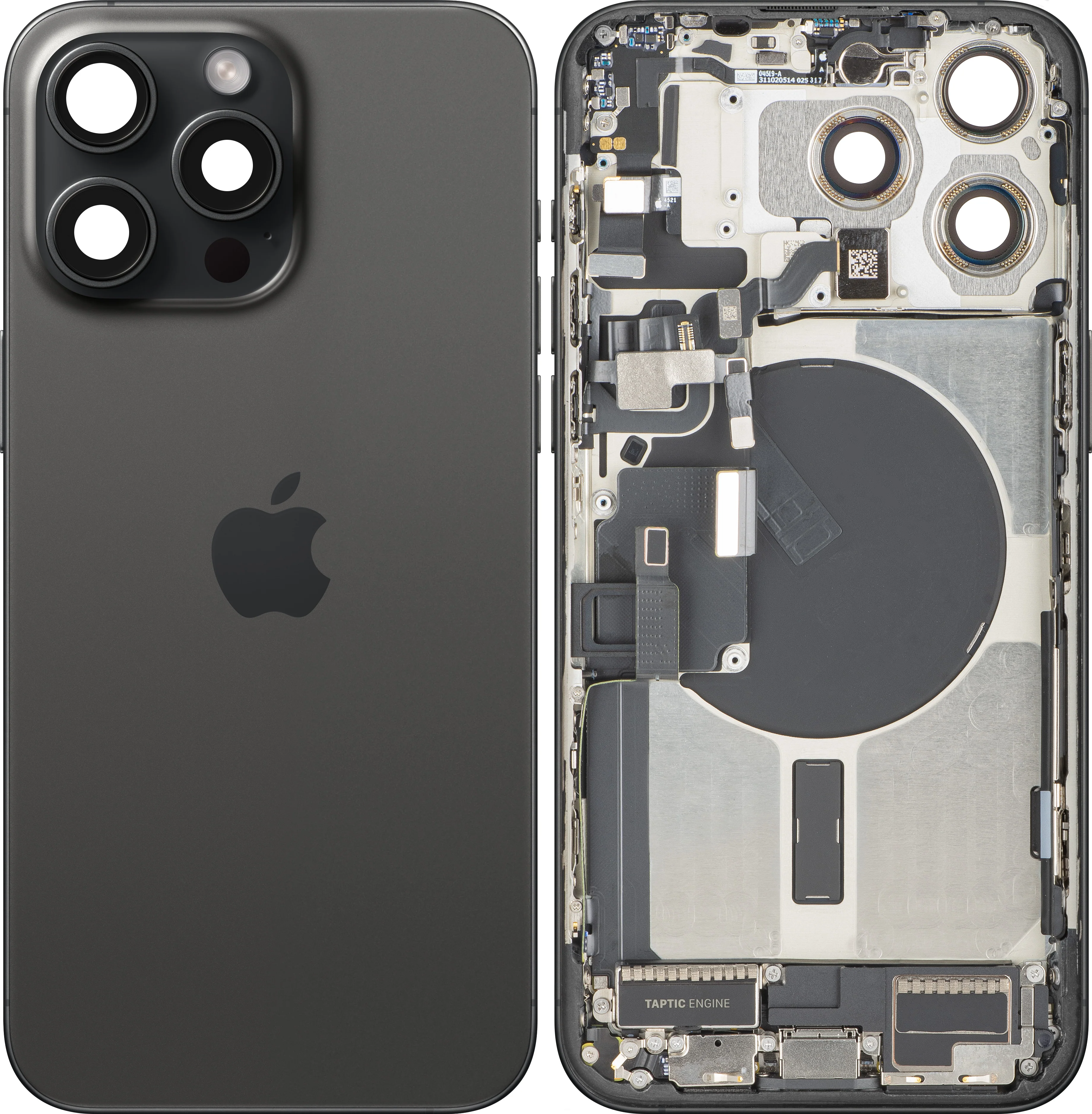 Cover Batteria Apple iPhone 15 Pro Max, Con Scocca Centrale, Parti Complete, Nero (Titanio Nero), Swap Premium — 1