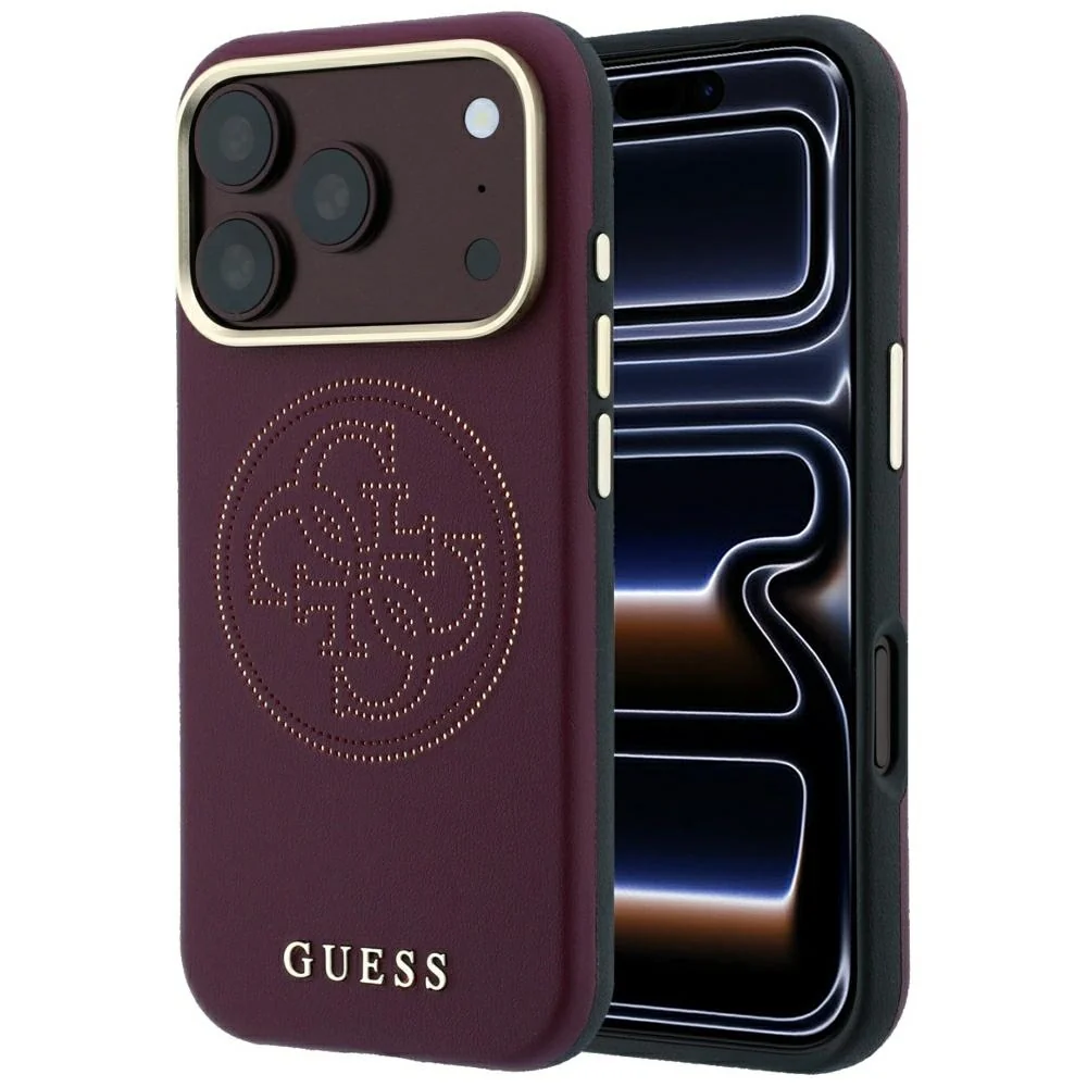 Custodia MagSafe per Apple iPhone 18 Pro / 17 Pro, Guess, Perforata 4G, Vinaccia — 1