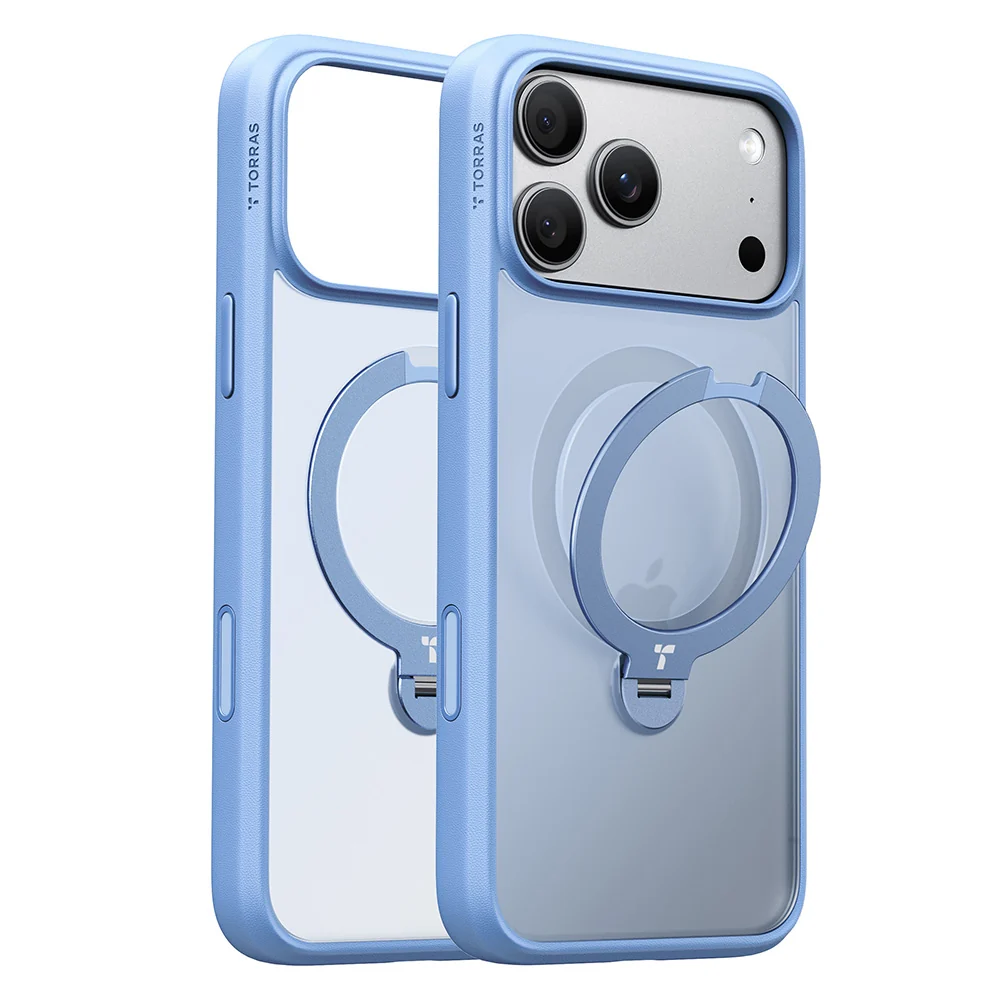 Custodia MagSafe per Apple iPhone 18 Pro / 17 Pro, Torras, Ostand Spin, Blu — 1
