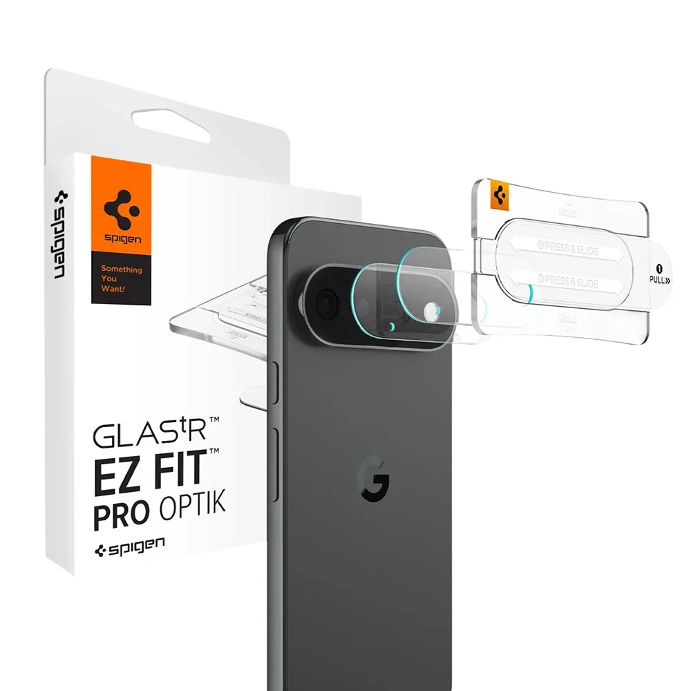 Pellicola protettiva per fotocamera posteriore Spigen GlastR EZ FIT Optik Pro per Google Pixel 11 Pro, vetro temperato, set da 2 pezzi, trasparente AGL11484 — 1