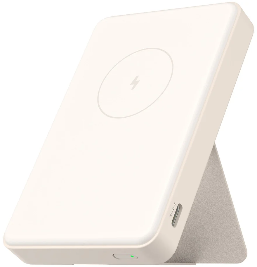 Batteria Esterna Wireless Xiaomi Mi Magnetic, 6000mAh, 15W, PD + FQI, 1 x QI - 1 x USB-C, Beige BHR9074GL — 1