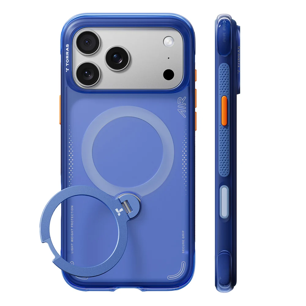 Custodia MagSafe per Apple iPhone 18 Pro / 17 Pro, Torras, Ostand Q3 Air, Blu — 1