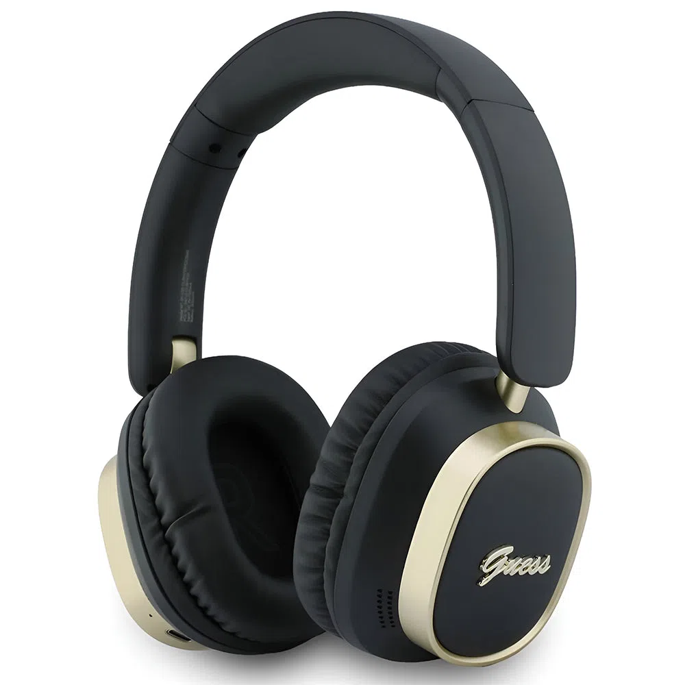 Auricolari Bluetooth Handsfree Guess Rectangle Metal Script, A2DP, Nero — 1