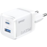Caricabatterie Retea BWOO CDA222, 35W, 3A, 1 x USB-A - 1 x USB-C, Bianco