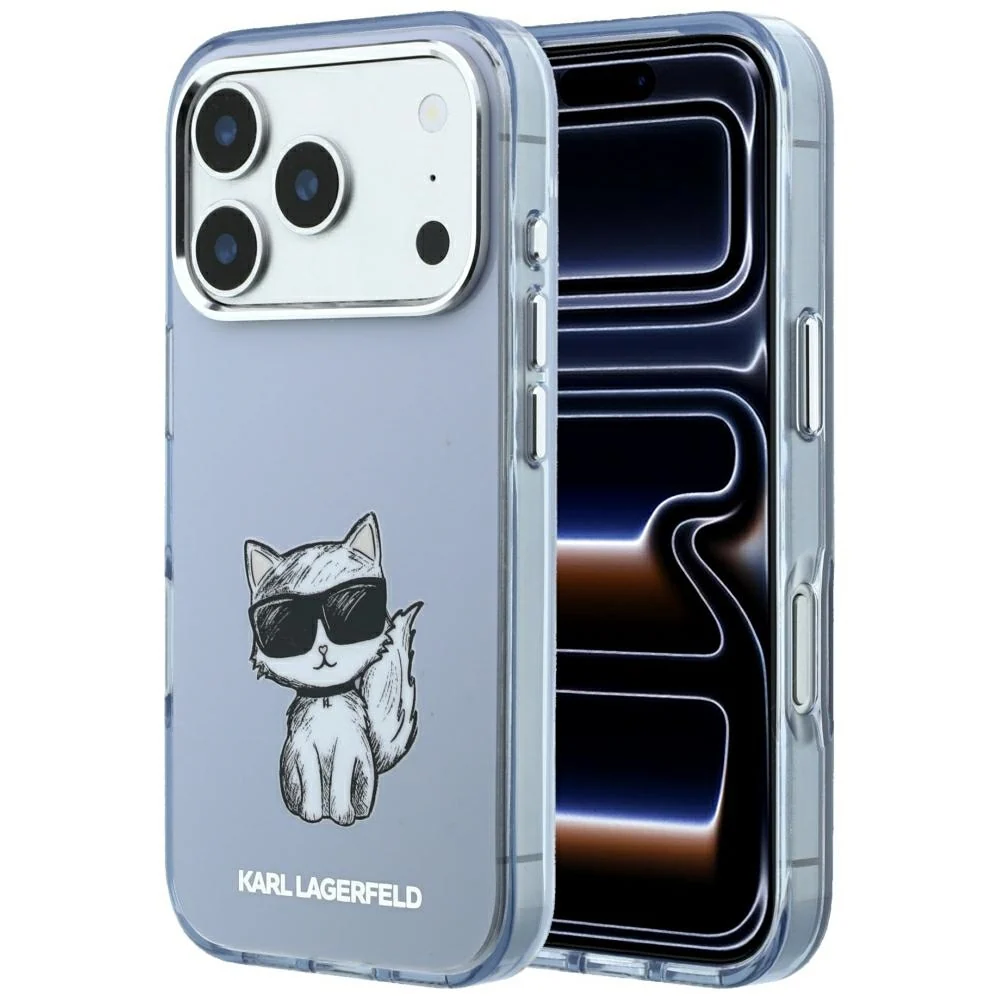 Custodia MagSafe per Apple iPhone 18 Pro / 17 Pro, Karl Lagerfeld, IML Choupette Body Sketch Print, Blu — 1