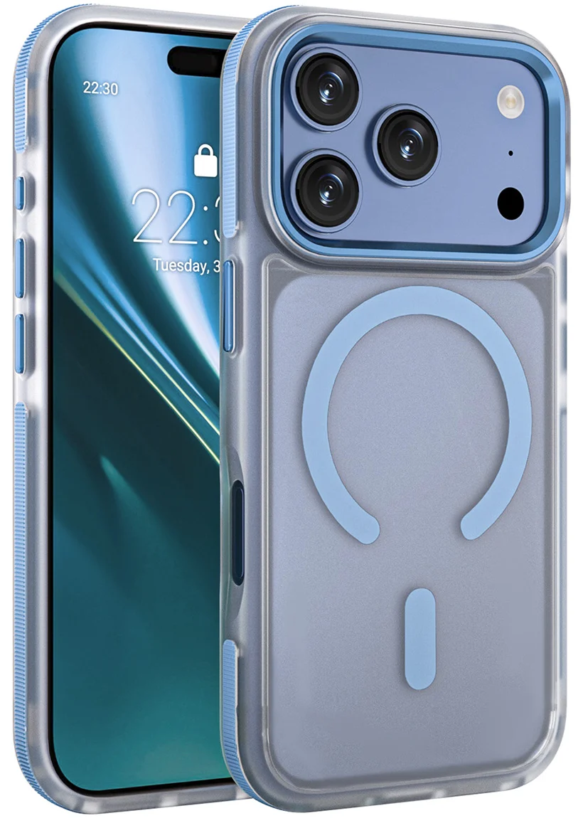 Custodia MagSafe per Apple iPhone 18 Pro / 17 Pro, Etteri, Icy Mag, Blu — 1