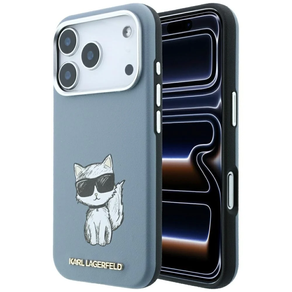 Custodia MagSafe per Apple iPhone 18 Pro / 17 Pro, Karl Lagerfeld, Choupette Sketch, Bleu — 1
