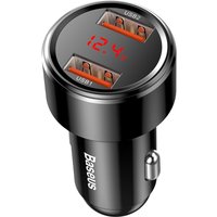Caricatore Auto Baseus Magic Display Series, 45W, 6A, 2 x USB-A, Nero CCMLC20A-01