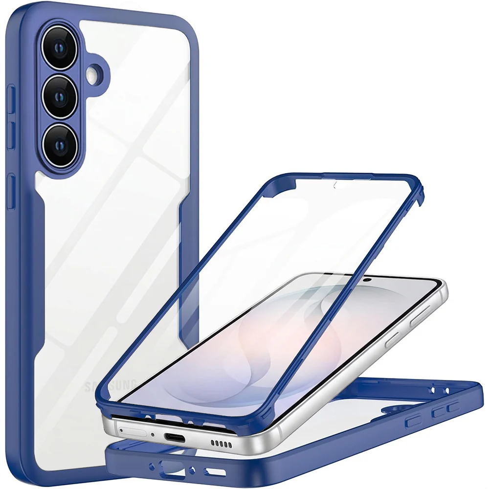 Custodia per Samsung Galaxy S26 FE S741, Techsuit, ColorVerse 360, Blu — 1