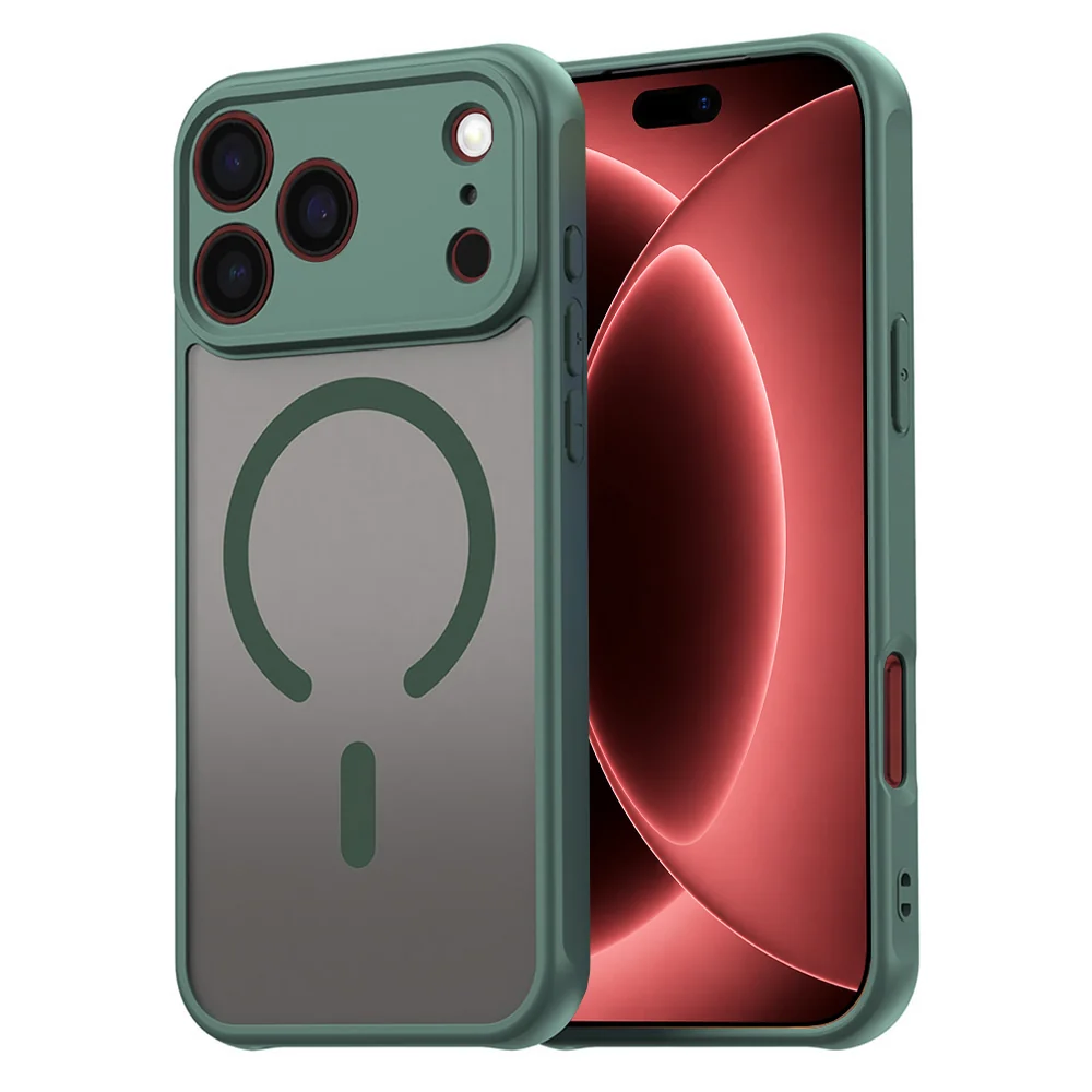 Custodia MagSafe per Apple iPhone 18 Pro Max / 17 Pro Max, Techsuit, HaloFrost II, Verde — 1