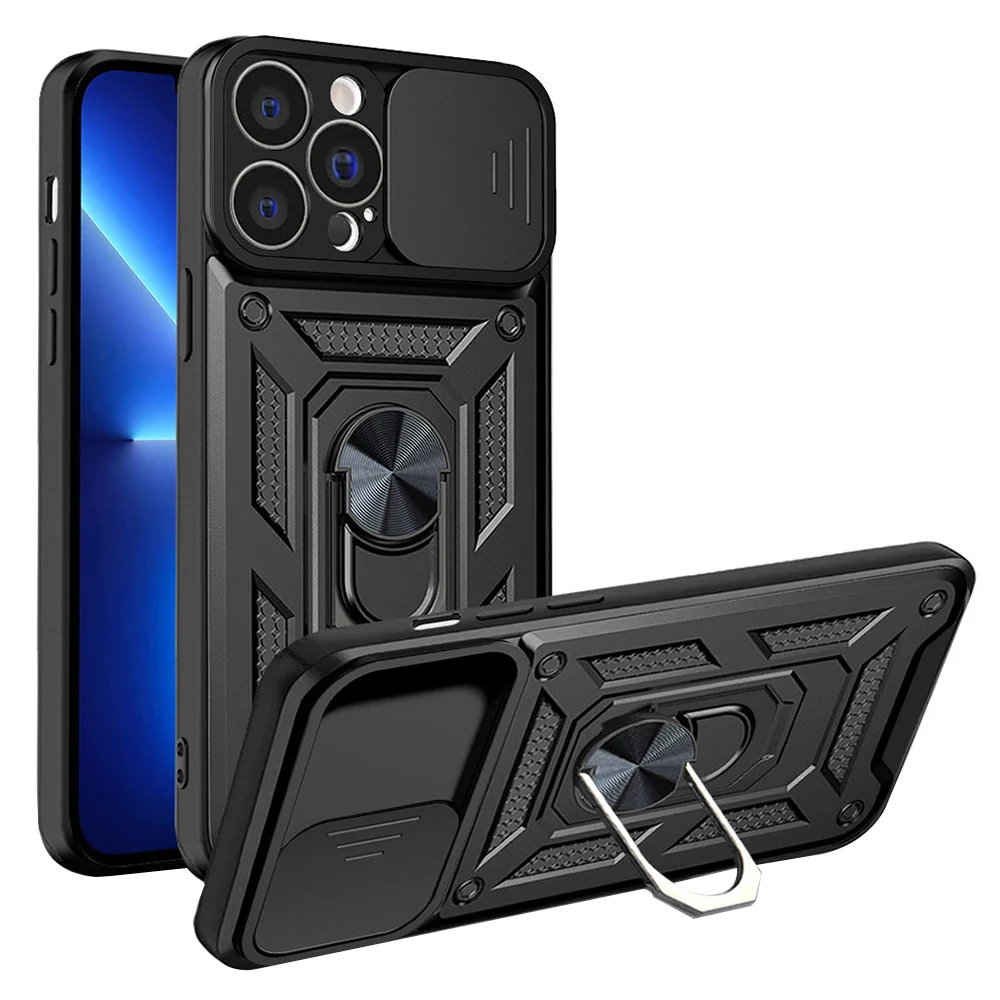 Custodia per Apple iPhone 13 Pro Max, Techsuit, CamShield, Nera — 1