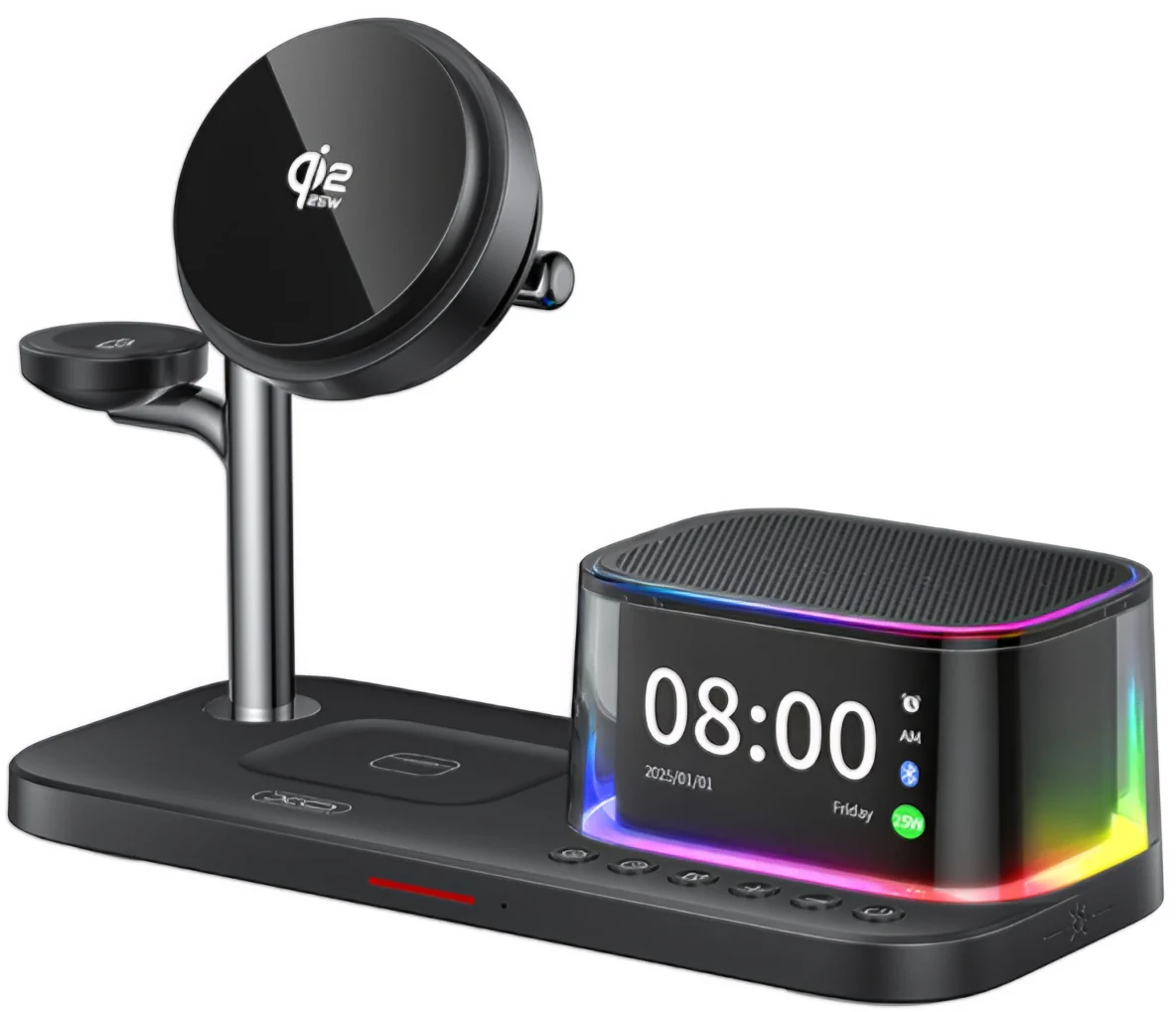 Caricatore da rete wireless XO Design CX045 3in1, 25W, Nero — 1
