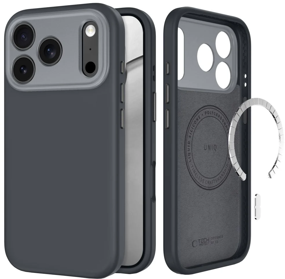 Custodia MagSafe per Apple iPhone 18 Pro Max / 17 Pro Max, Tech-Protect, Uniq CC, Grigio — 1