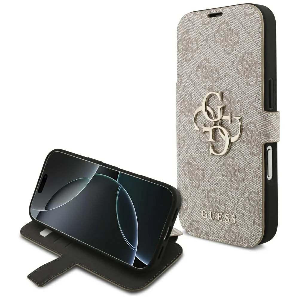 Custodia per Apple iPhone 18 Pro / 17 Pro, Guess, Logo Metallico 4G, Rosa — 1