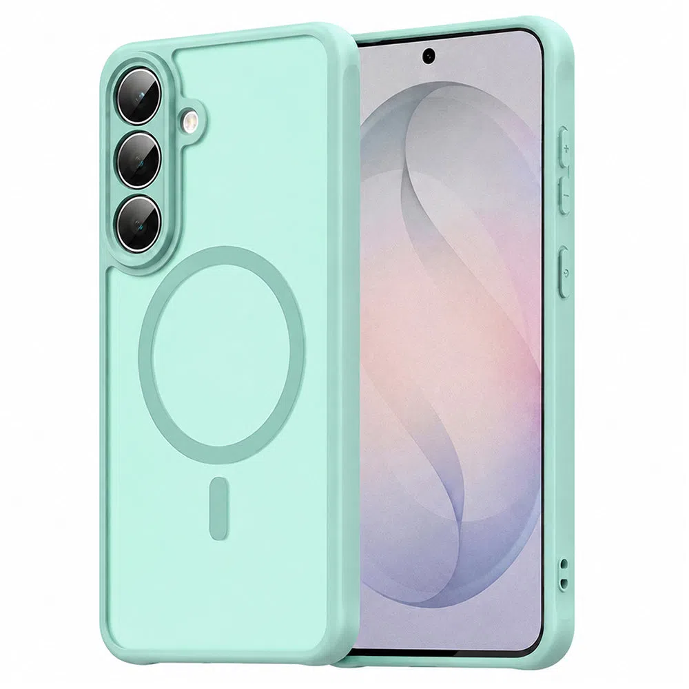 Custodia MagSafe per Samsung Galaxy S26 FE S741, Techsuit, HaloFrost II, Verde Chiaro — 1