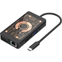 Hub USB-C con Ricarica Wireless QI Qualo QTPB5-HUB-18, 9in1, Grigio