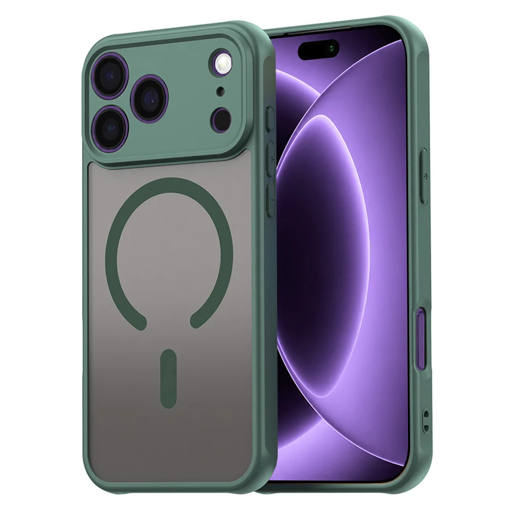 Custodia MagSafe per Apple iPhone 18 Pro / 17 Pro, Techsuit, HaloFrost II, Verde — 1