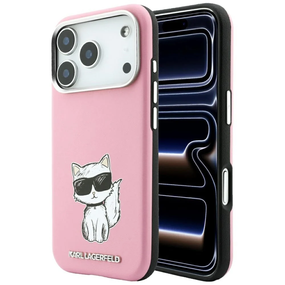 Custodia MagSafe per Apple iPhone 18 Pro / 17 Pro, Karl Lagerfeld, Choupette Sketch, Rosa — 1