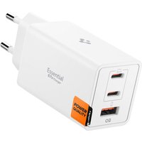 Caricabatterie Retea Spigen Essential, 67W, 3.25A, 1 x USB-A - 2 x USB-C, Bianco ACH08710