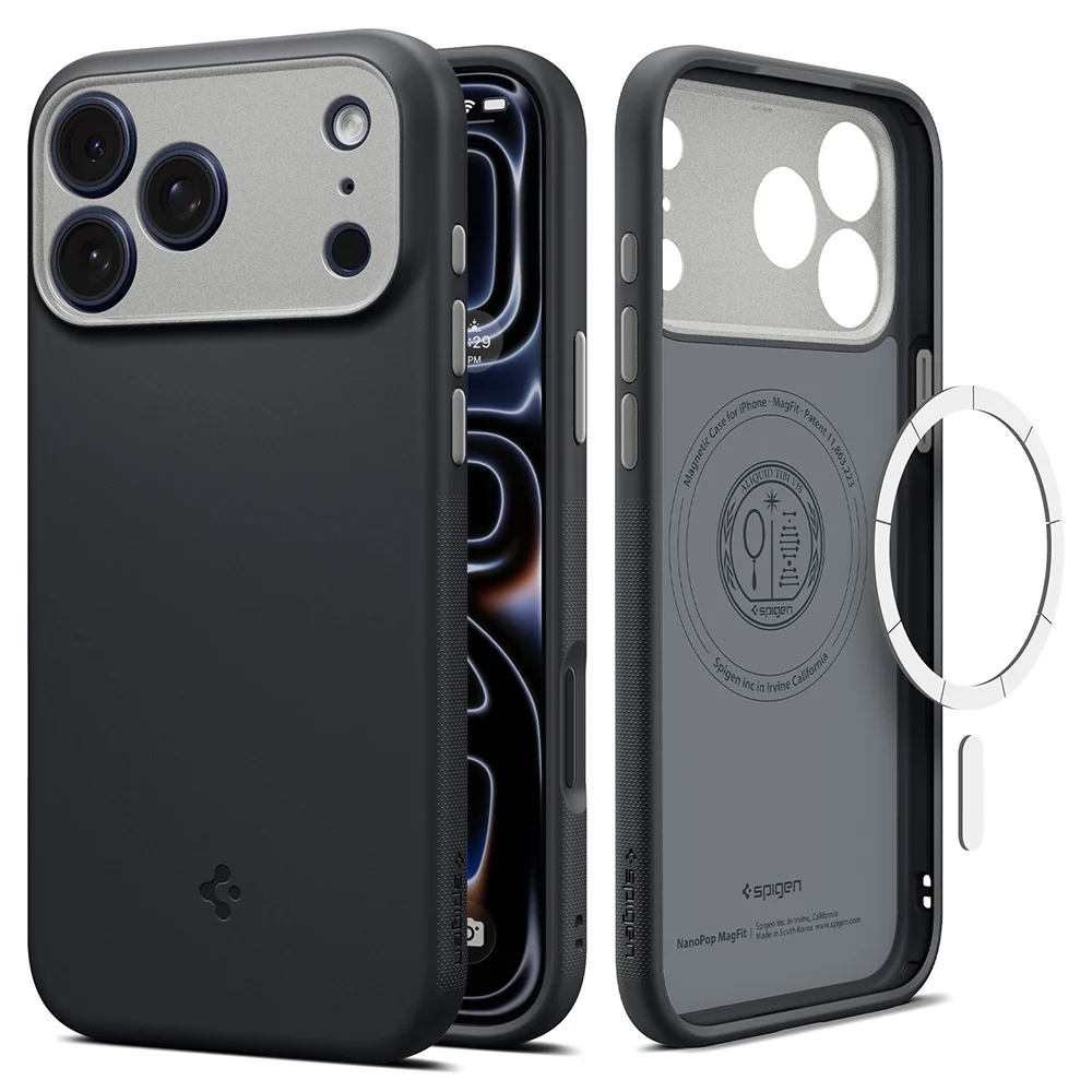 Custodia MagSafe per Apple iPhone 18 Pro / 17 Pro, Spigen, Caseology Nano Pop, Nera ACS12177 — 1