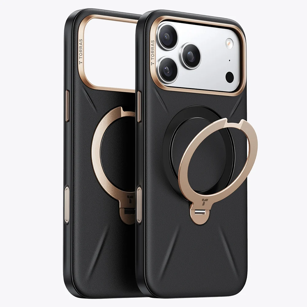 Custodia MagSafe per Apple iPhone 18 Pro / 17 Pro, Torras, QPRO Leather, Nera — 1