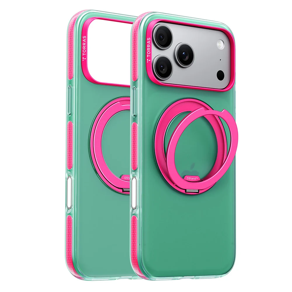 Custodia MagSafe per Apple iPhone 18 Pro / 17 Pro, Torras, Ostand O3 Hue, Verde — 1