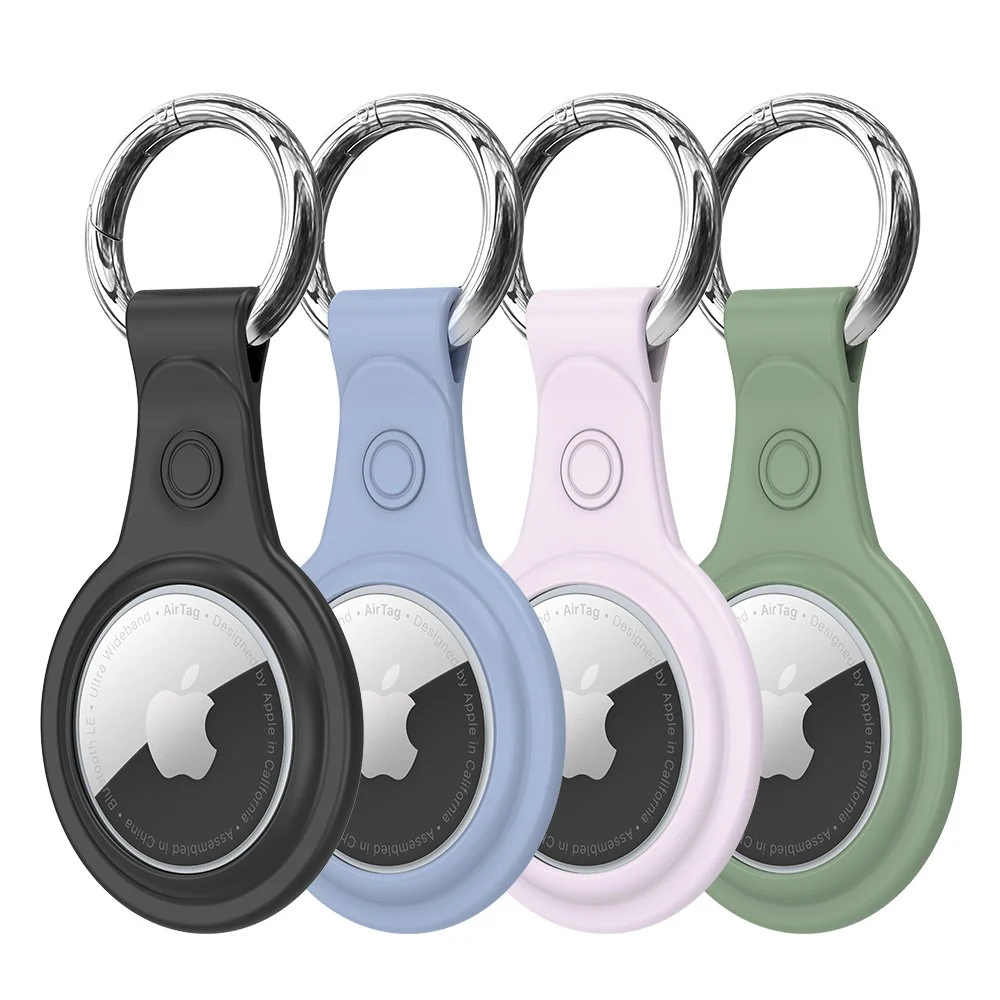 Custodia DUX DUCIS Secure per Apple AirTag, Set da 4 pezzi, Nero / Blu / Rosa / Verde — 1
