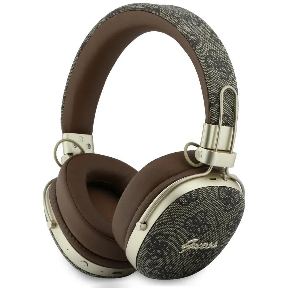 Auricolari Bluetooth Guess Metal 4G Script Logo, A2DP, Marrone — 1