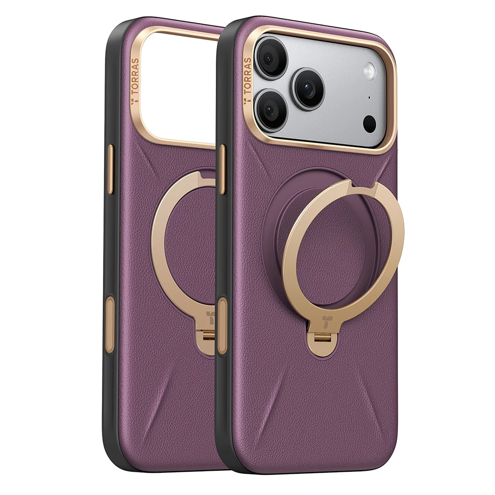 Custodia MagSafe per Apple iPhone 18 Pro / 17 Pro, Torras, QPRO Leather, Viola — 1