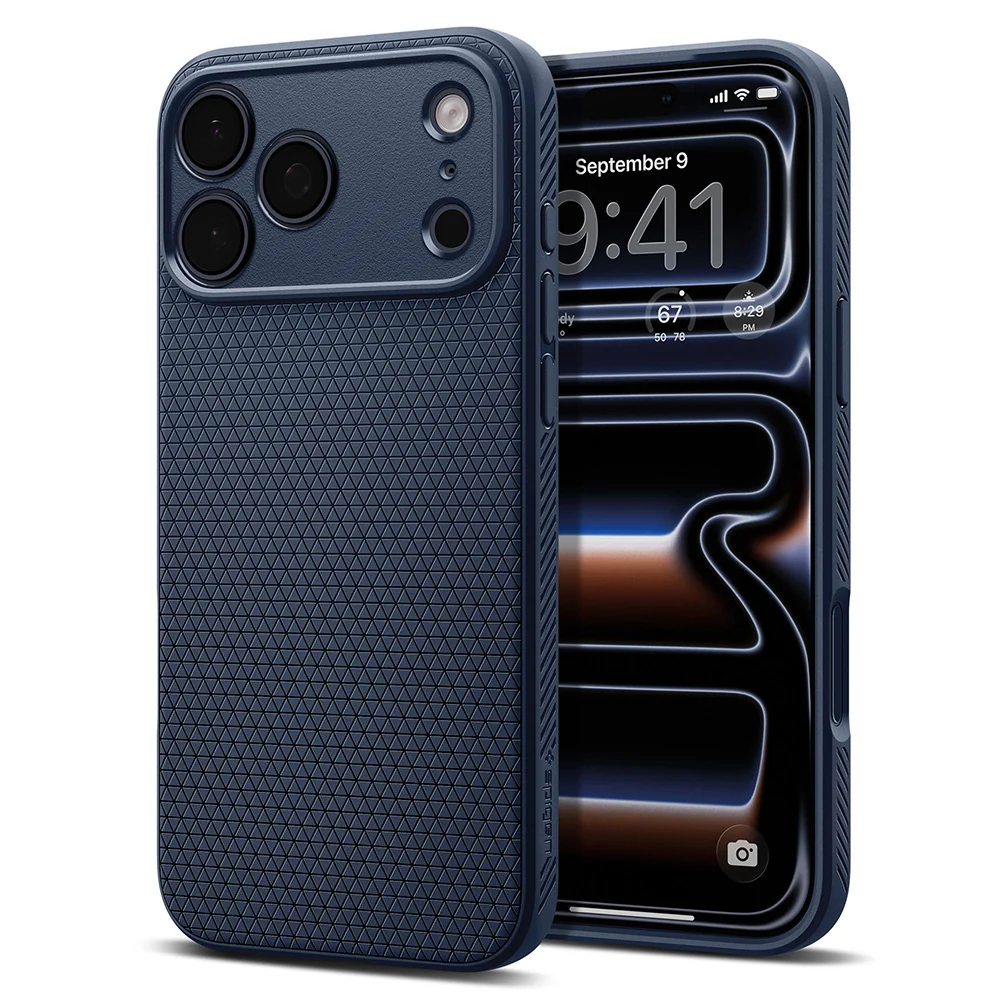Custodia per Apple iPhone 18 Pro / 17 Pro, Spigen, Liquid Air, Blu Navy ACS12150 — 1
