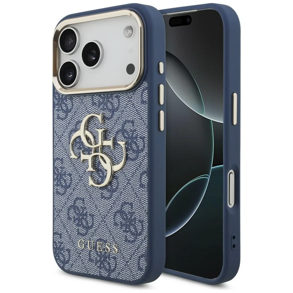 Custodia per Apple iPhone 18 Pro Max / 17 Pro Max, Guess, 4G Big Classic Logo, Blu — 1