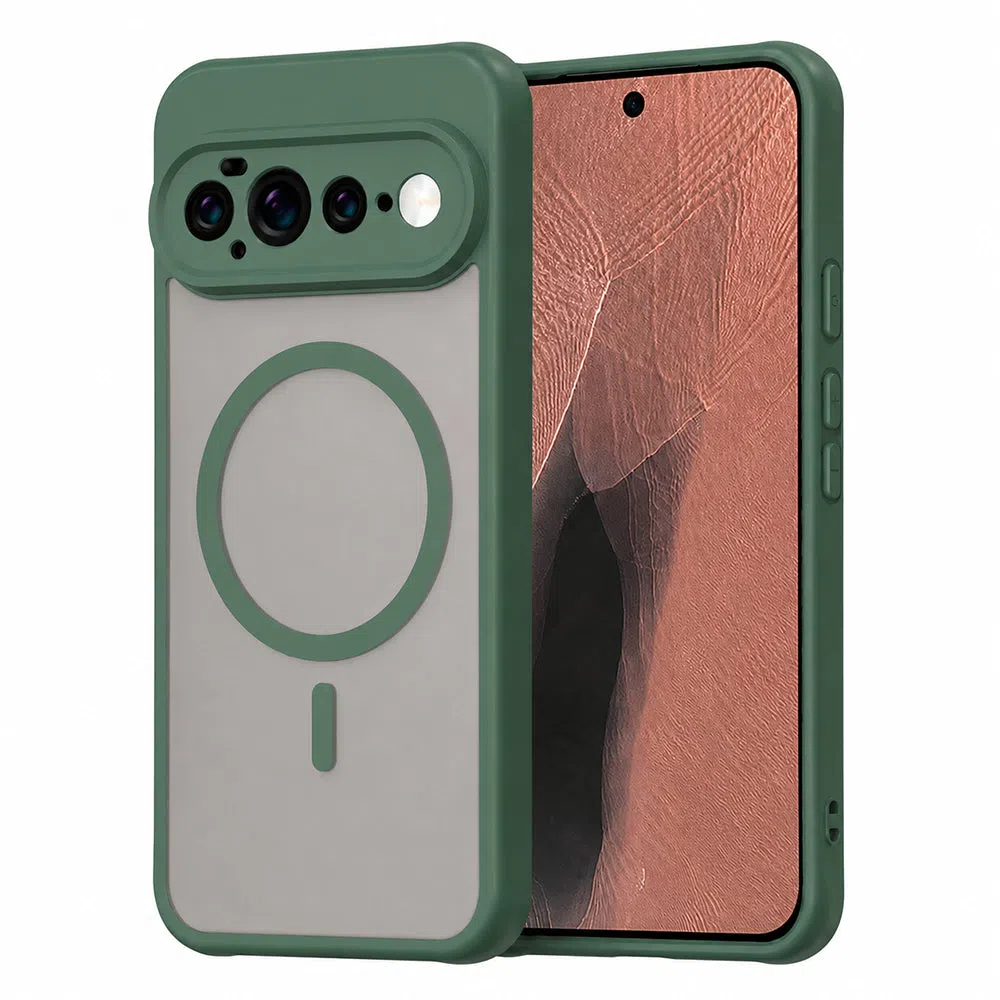 Custodia MagSafe per Google Pixel 11 Pro XL, Techsuit, HaloFrost II, Verde — 1