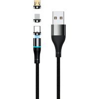 Cavo di Ricarica USB-A - Lightning / microUSB / USB-C Setty Magnetic 3in1, 10W, 1m, Nero