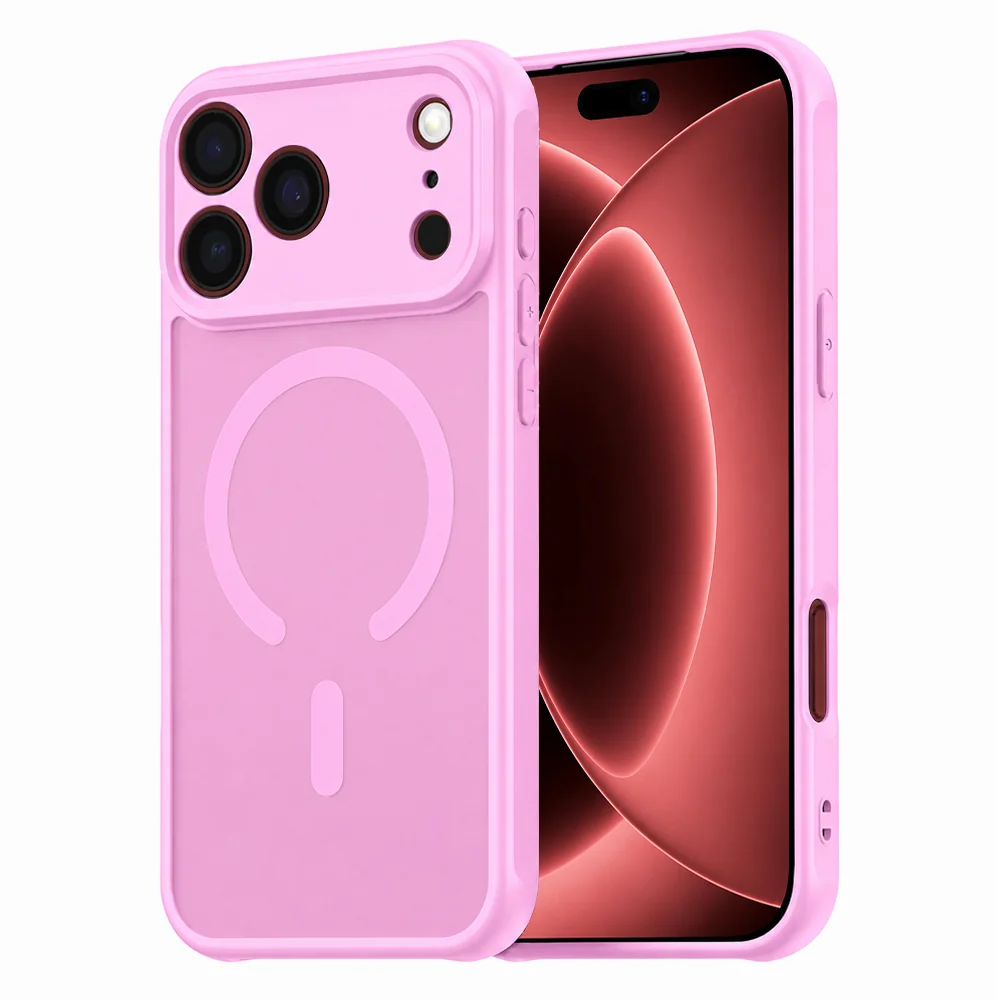 Custodia MagSafe per Apple iPhone 18 Pro Max / 17 Pro Max, Techsuit, HaloFrost II, Rosa — 1