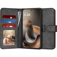 Custodia per Motorola Moto G77 / G67, Techsuit, Diary Book, Nera